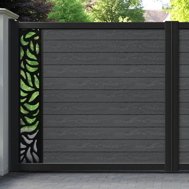Classic Plume Straight Top Driveway Gate - Dark Grey - End Screen