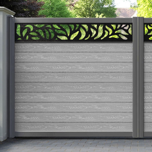 Classic Plume Straight Top Driveway Gate - Light Grey - Top Screen