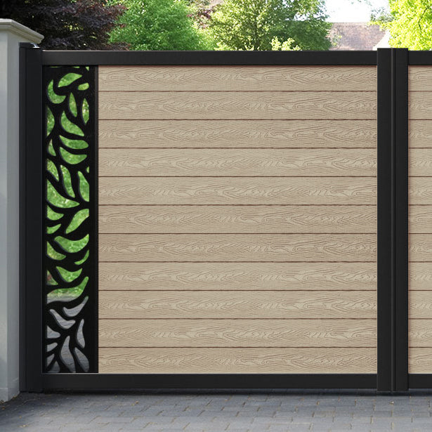 Classic Plume Straight Top Driveway Gate - Light Oak - End Screen