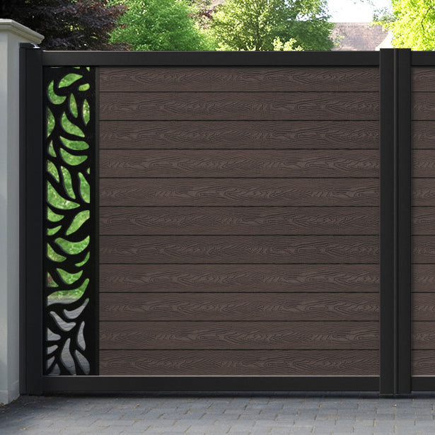 Classic Plume Straight Top Driveway Gate - Mid Brown - End Screen