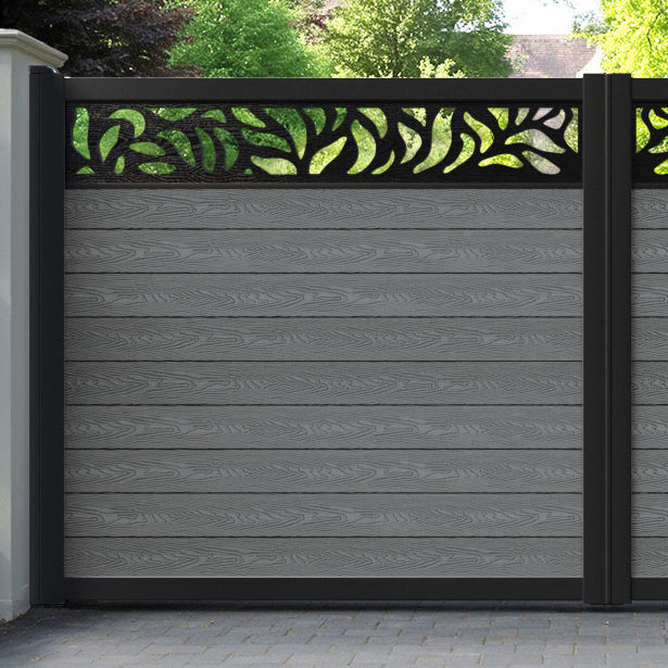 Classic Plume Straight Top Driveway Gate - Mid Grey - Top Screen