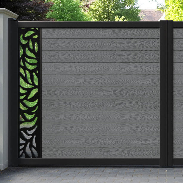Classic Plume Straight Top Driveway Gate - Mid Grey - End Screen