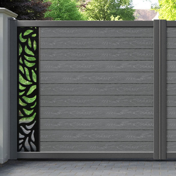 Classic Plume Straight Top Driveway Gate - Mid Grey - End Screen