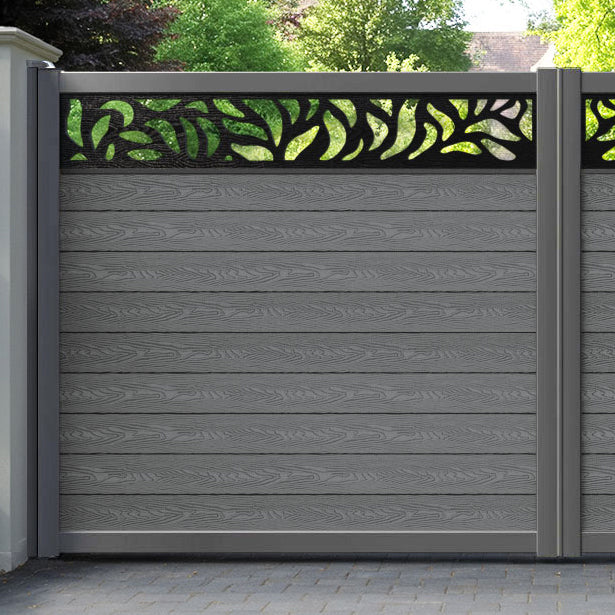 Classic Plume Straight Top Driveway Gate - Mid Grey - Top Screen