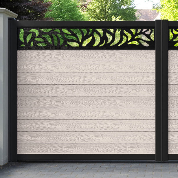 Classic Plume Straight Top Driveway Gate - Mid Stone - Top Screen