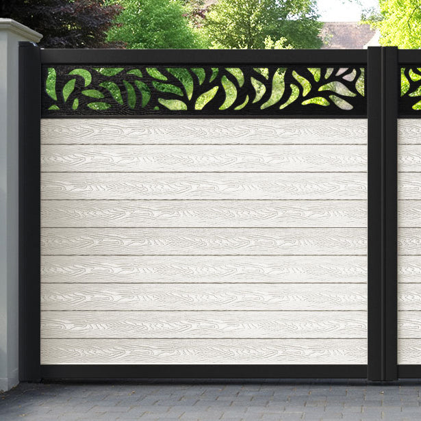 Classic Plume Straight Top Driveway Gate - Light Stone - Top Screen