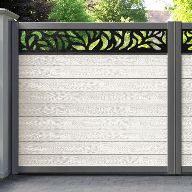 Classic Plume Straight Top Driveway Gate - Light Stone - Top Screen