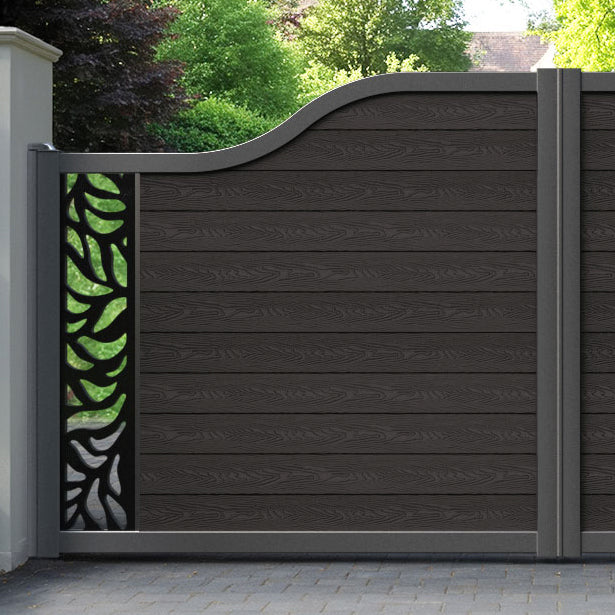 Classic Plume Curved Top Driveway Gate - Dark Oak - End Screen