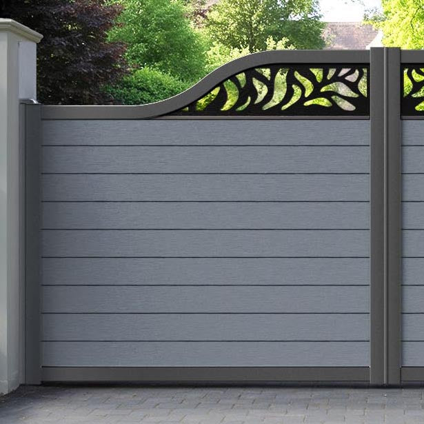 Fusion Plume Curved Top Driveway Gate - Anthracite - Top Screen