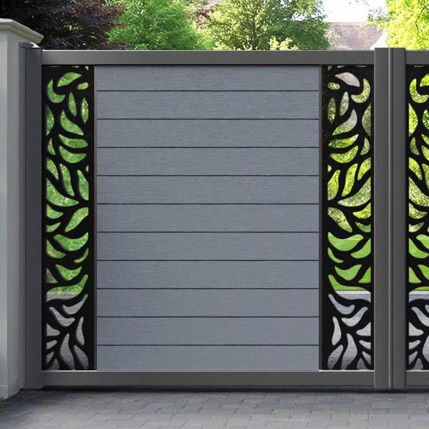 Fusion Plume Straight Top Driveway Gate - Anthracite - Middle & End Screen