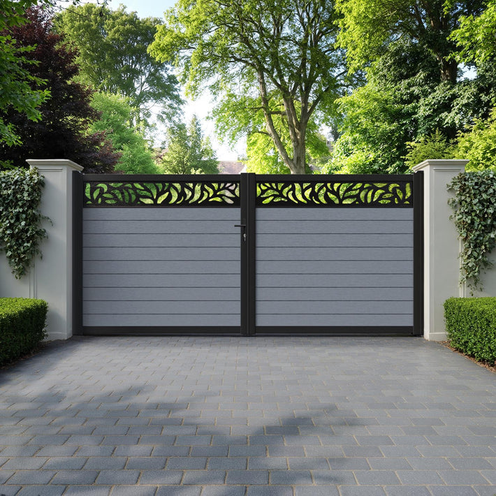 Fusion Plume Straight Top Driveway Gate - Anthracite - Top Screen