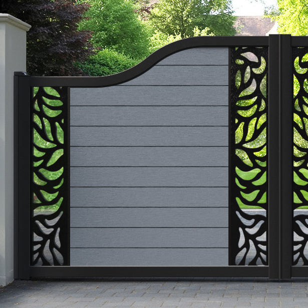 Fusion Plume Curved Top Driveway Gate - Anthracite - Middle & End Screen