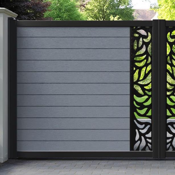 Fusion Plume Straight Top Driveway Gate - Anthracite - Middle Screen