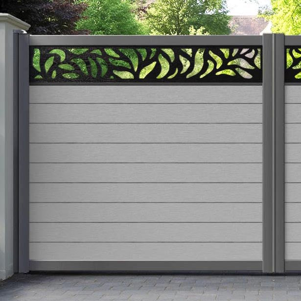 Fusion Plume Straight Top Driveway Gate - Light Grey - Top Screen