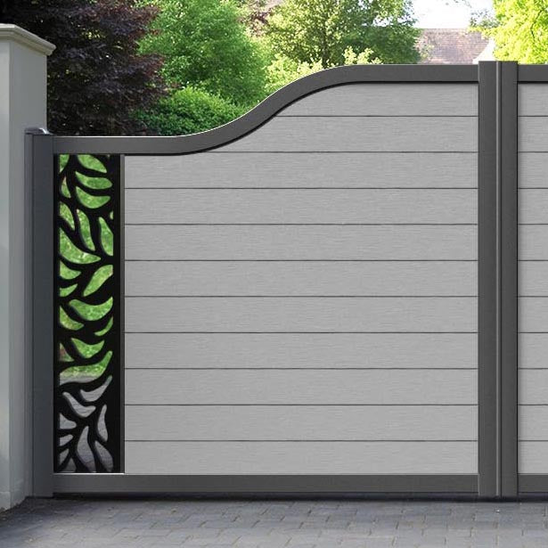 Fusion Plume Curved Top Driveway Gate - Light Grey - End Screen