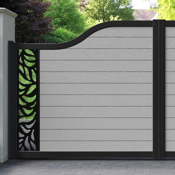 Fusion Plume Curved Top Driveway Gate - Light Grey - End Screen