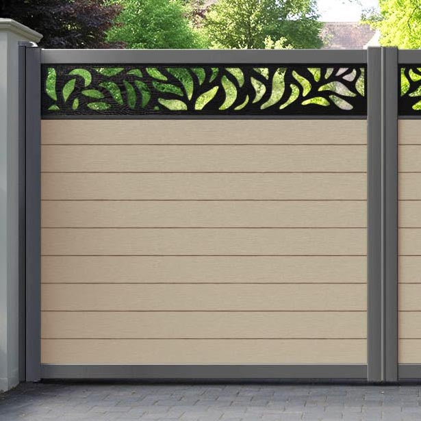 Fusion Plume Straight Top Driveway Gate - Light Oak - Top Screen
