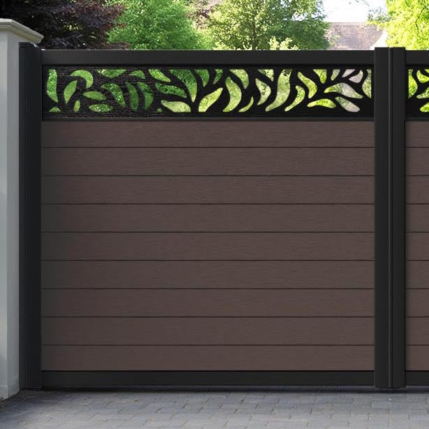 Fusion Plume Straight Top Driveway Gate - Mid Brown - Top Screen