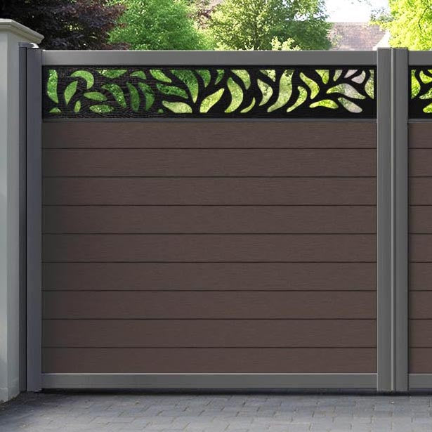Fusion Plume Straight Top Driveway Gate - Mid Brown - Top Screen