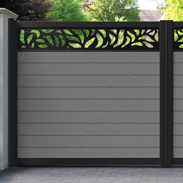 Fusion Plume Straight Top Driveway Gate - Mid Grey - Top Screen