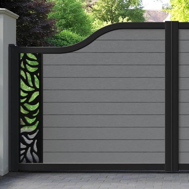 Fusion Plume Curved Top Driveway Gate - Mid Grey - End Screen