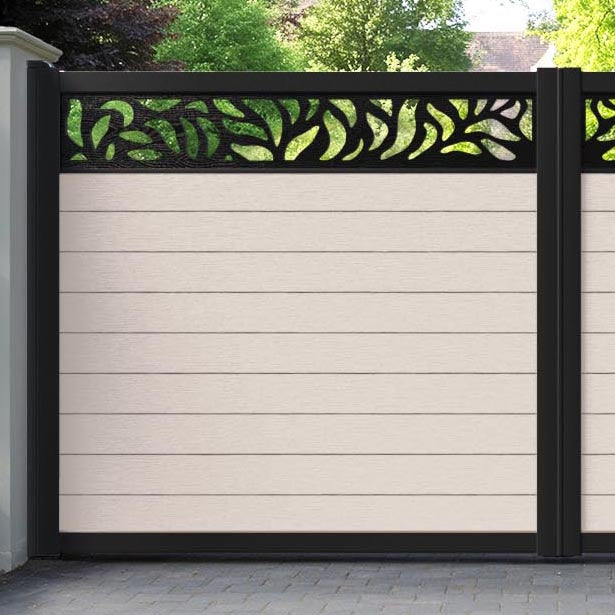 Fusion Plume Straight Top Driveway Gate - Mid Stone - Top Screen