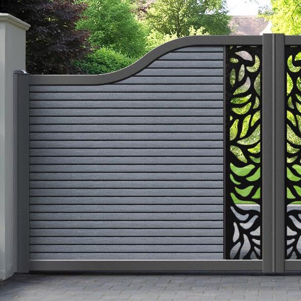 Hudson Plume Curved Top Driveway Gate - Anthracite - Middle Screen