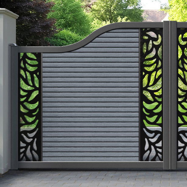 Hudson Plume Curved Top Driveway Gate - Anthracite - Middle & End Screen
