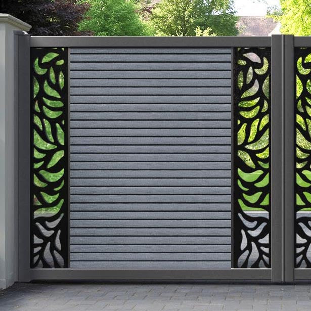 Hudson Plume Straight Top Driveway Gate - Anthracite - Middle & End Screen