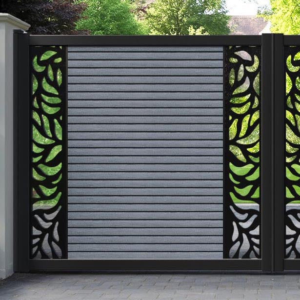 Hudson Plume Straight Top Driveway Gate - Anthracite - Middle & End Screen