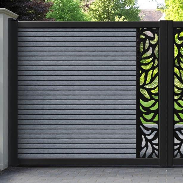 Hudson Plume Straight Top Driveway Gate - Anthracite - Middle Screen