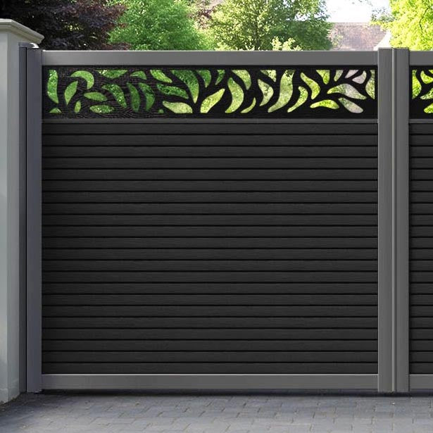 Hudson Plume Straight Top Driveway Gate - Black - Top Screen