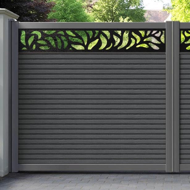 Hudson Plume Straight Top Driveway Gate - Dark Grey - Top Screen