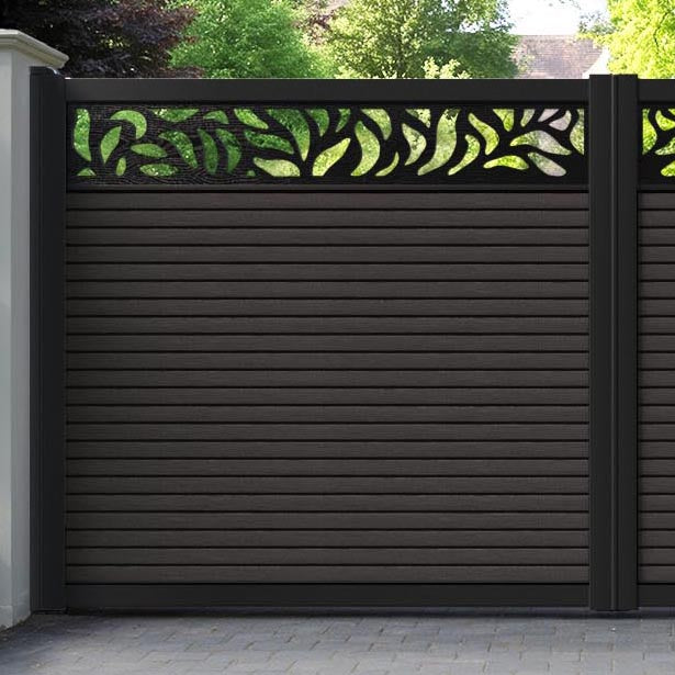 Hudson Plume Straight Top Driveway Gate - Dark Oak - Top Screen