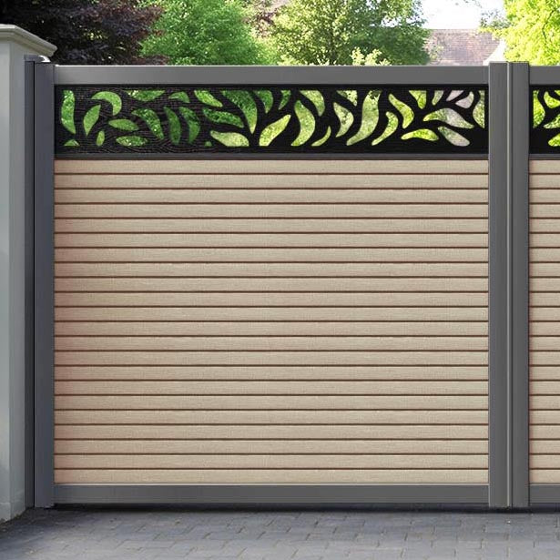 Hudson Plume Straight Top Driveway Gate - Light Oak- Top Screen