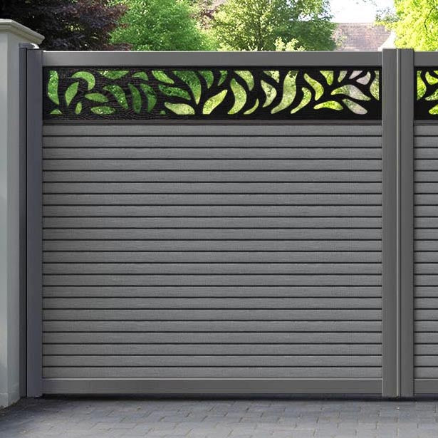 Hudson Plume Straight Top Driveway Gate - Mid Grey - Top Screen
