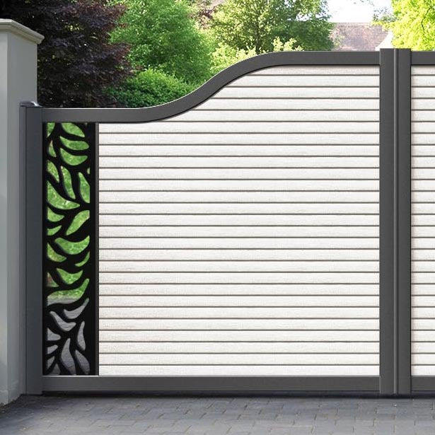 Hudson Plume Curved Top Driveway Gate - Light Stone - End Screen