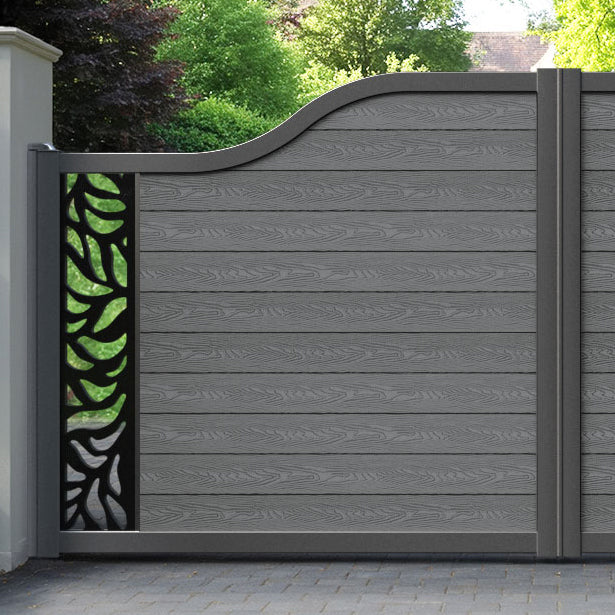 Classic Plume Curved Top Driveway Gate - Mid Grey - End Screen