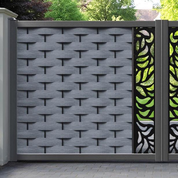 Ripple Plume Straight Top Driveway Gate - Anthracite - Middle Screen