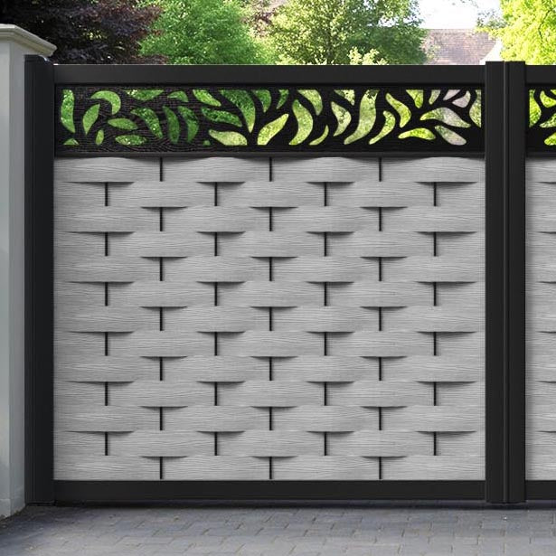 Ripple Plume Straight Top Driveway Gate - Light Grey - Top Screen
