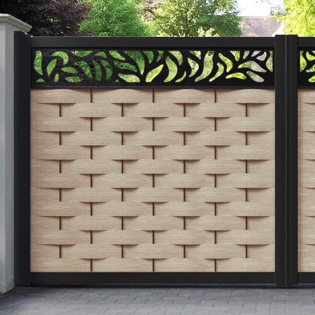 Ripple Plume Straight Top Driveway Gate - Light Oak- Top Screen
