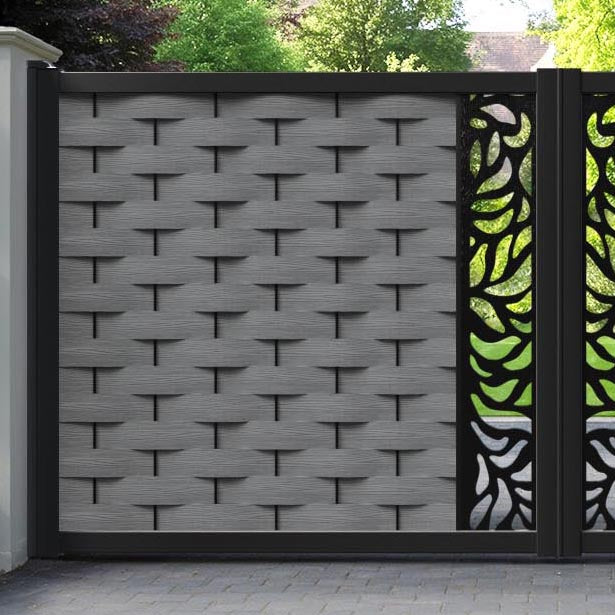 Ripple Plume Straight Top Driveway Gate - Mid Grey - Middle Screen