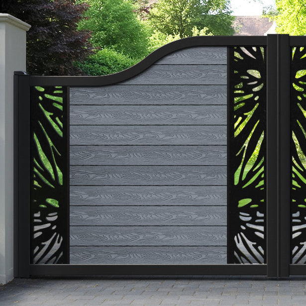Classic Poppy Curved Top Driveway Gate - Anthracite - Middle & End Screen