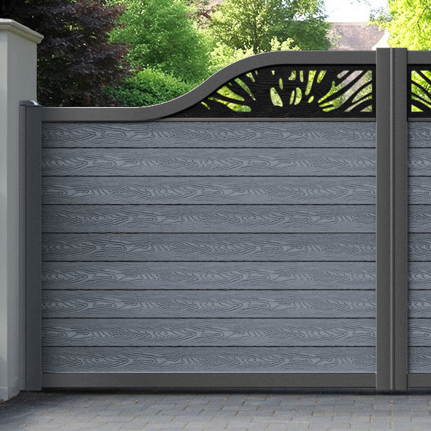 Classic Poppy Curved Top Driveway Gate - Anthracite - Top Screen