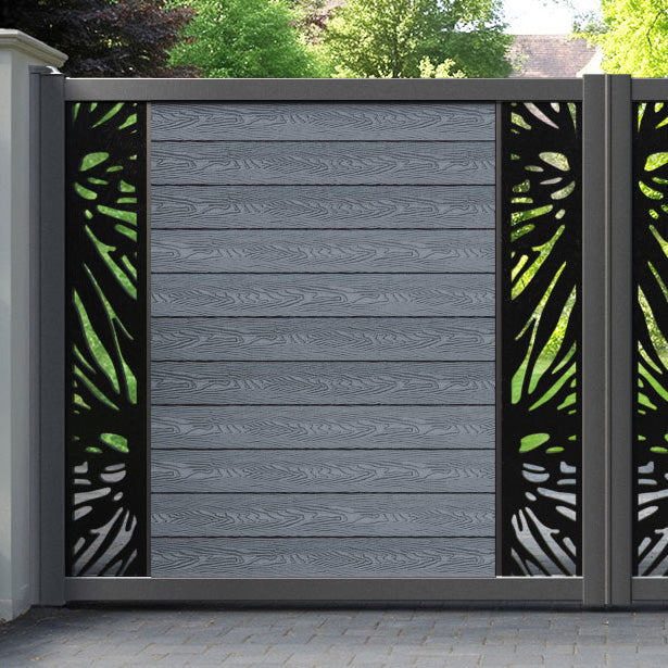 Classic Poppy Straight Top Driveway Gate - Anthracite - Middle & End Screen