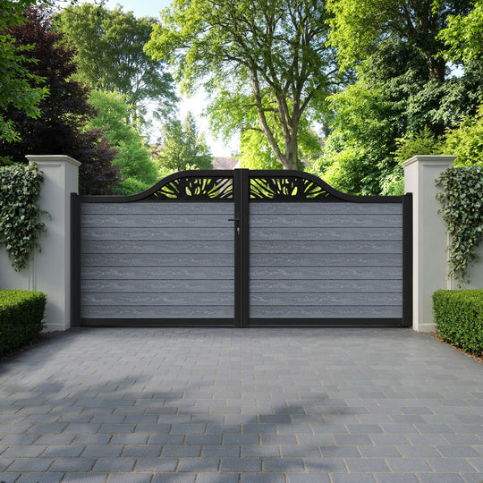 Classic Poppy Curved Top Driveway Gate - Anthracite - Top Screen