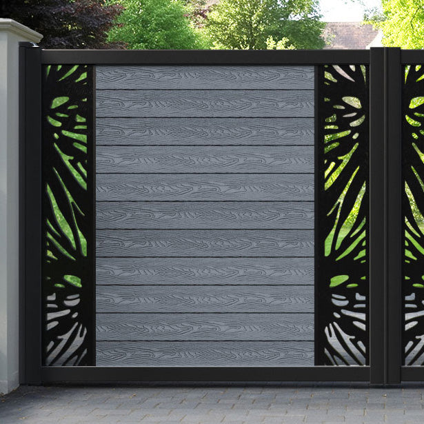 Classic Poppy Straight Top Driveway Gate - Anthracite - Middle & End Screen