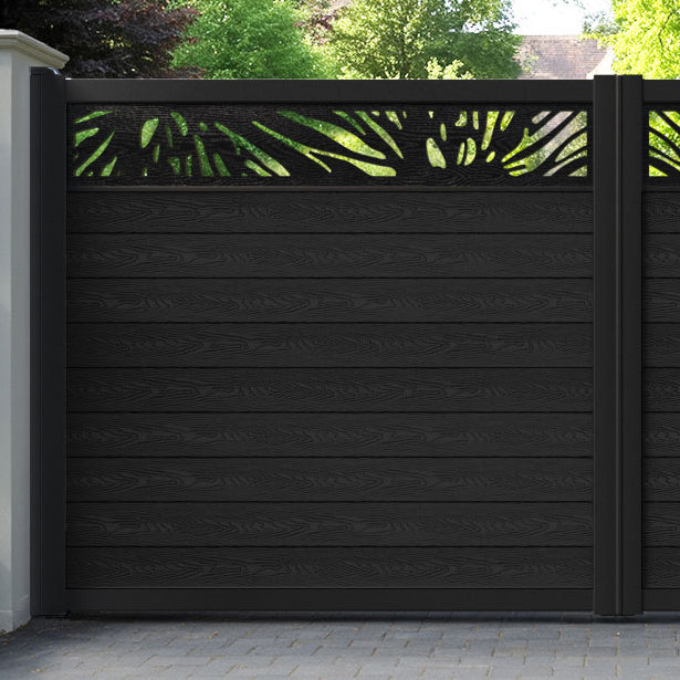 Classic Poppy Straight Top Driveway Gate - Black - Top Screen