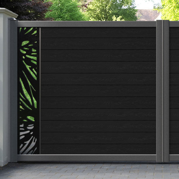 Classic Poppy Straight Top Driveway Gate - Black - End Screen