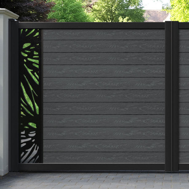 Classic Poppy Straight Top Driveway Gate - Dark Grey - End Screen